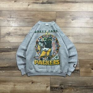 Vintage 90s Starter Brett Favre Green Bay Packers Crewneck Sweatshirt